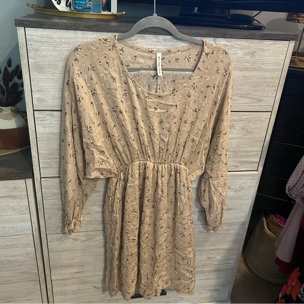 One Four Three Floral Mini Dress Women S Neutral Bohemian Chic Summer Cottage